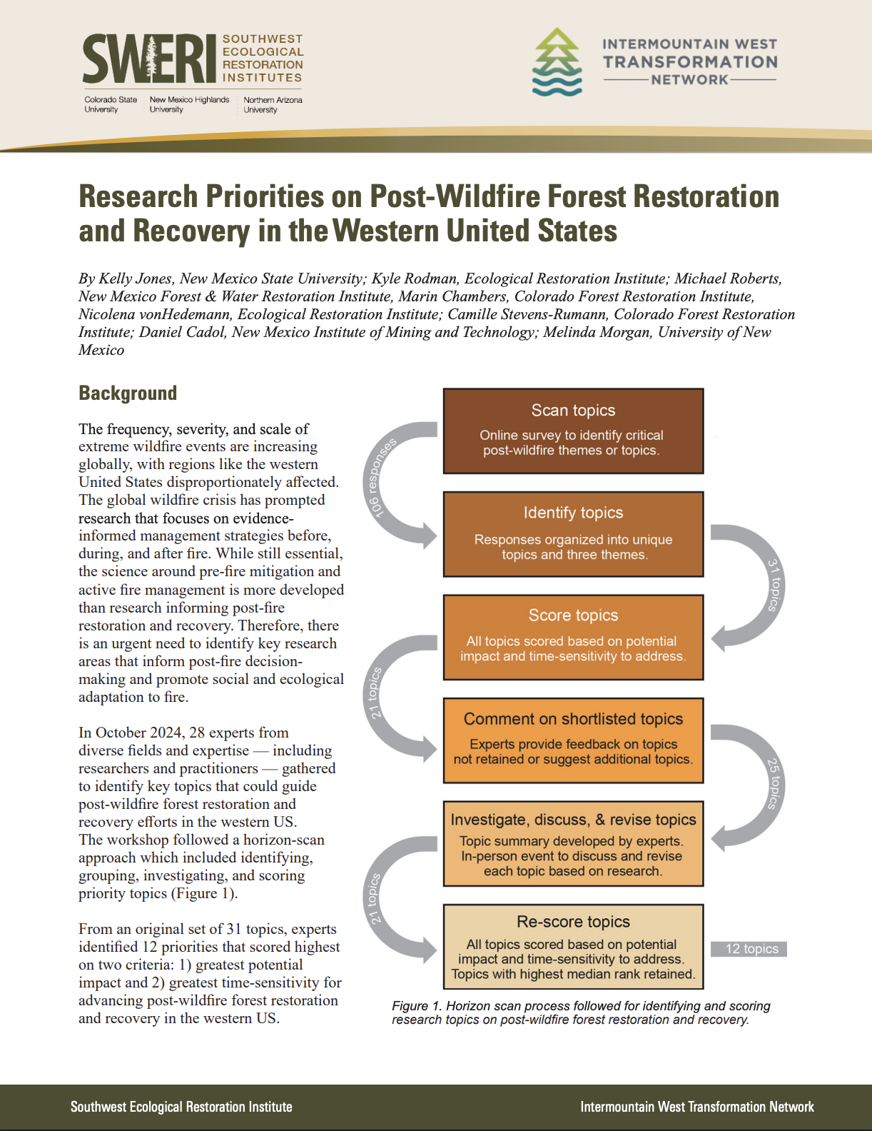 Research Priorities on Post-Wildfire Forest Restoration and Recovery in the Western United States