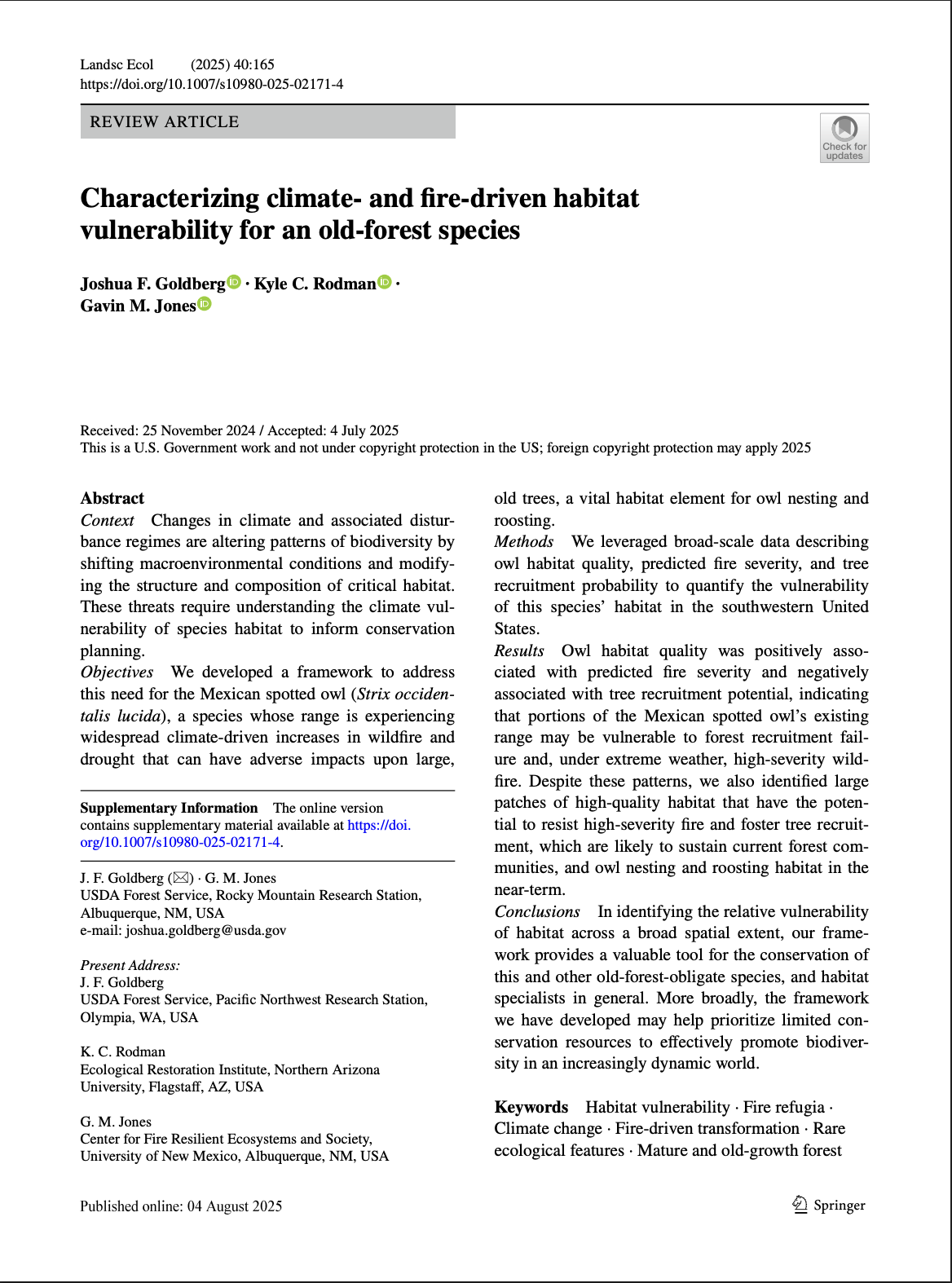 Characterizing climate and fire‑driven habitat vulnerability for an old‑forest species