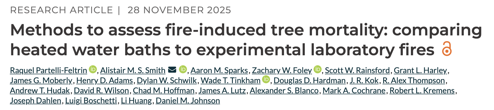 Methods to assess fire-induced tree mortality: comparing heated water baths to experimental laboratory fires