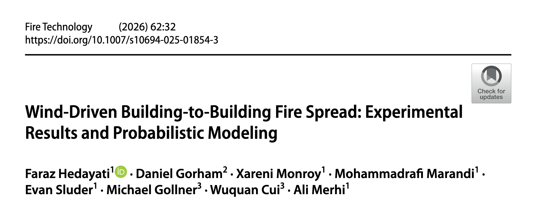 Wind-Driven Building-to-Building Fire Spread: ExperimentalResults and Probabilistic Modeling