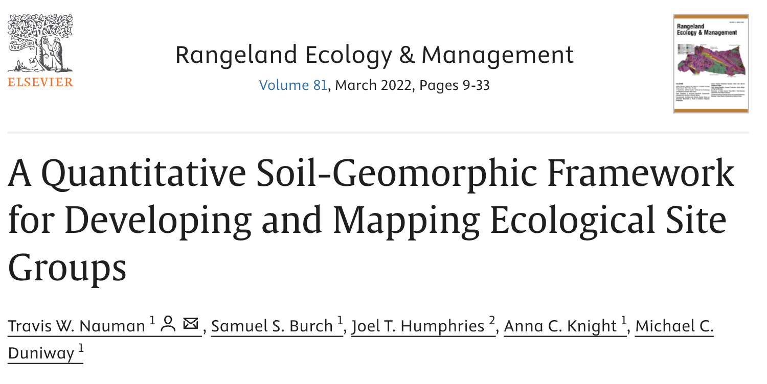 A Quantitative Soil-Geomorphic Framework for Developing and Mapping Ecological Site Groups