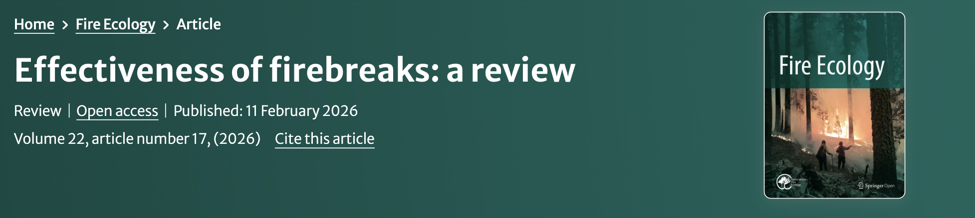 Effectiveness of firebreaks: a review